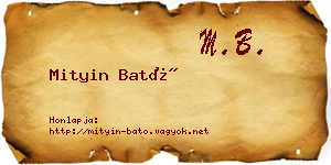Mityin Bató névjegykártya